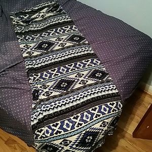 Blue patterned maxi skirt